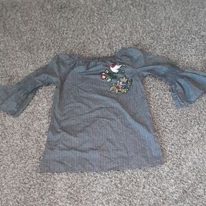 Velzera Gray Blouse Elegant Top